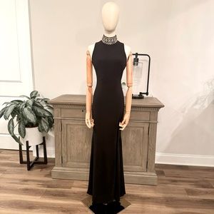 B&A by Betsy and Adam Sleeveless Embellished Turtleneck Maxi Dress | Size 6